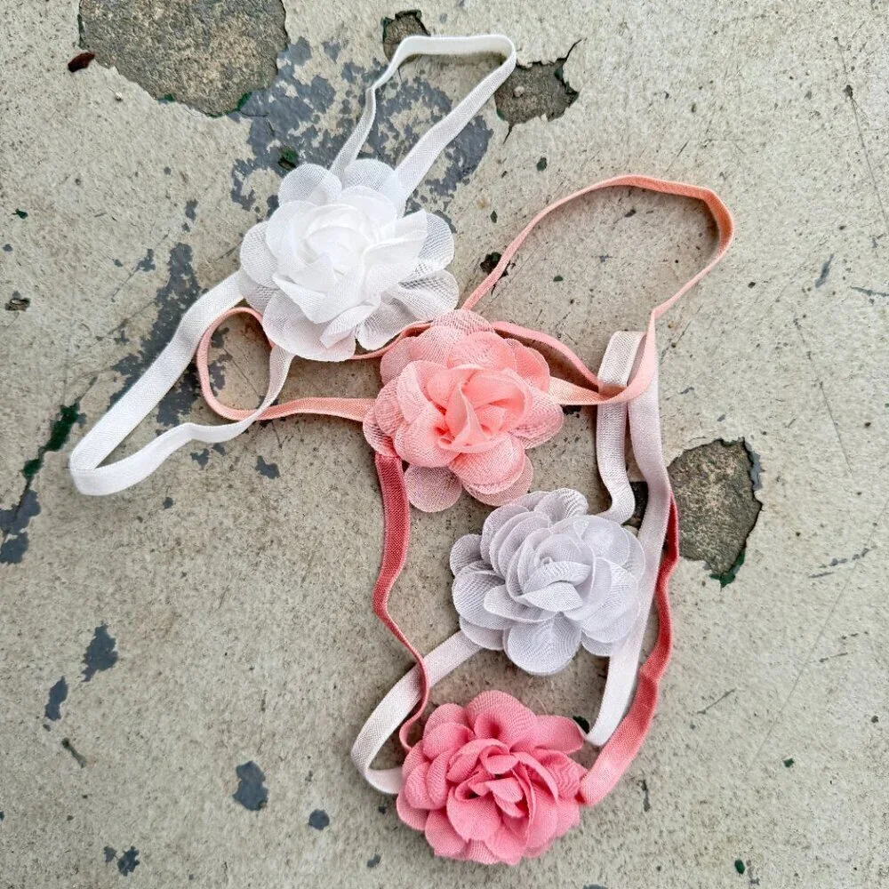 Pink Assortment of Baby Chiffon Flower Headbands